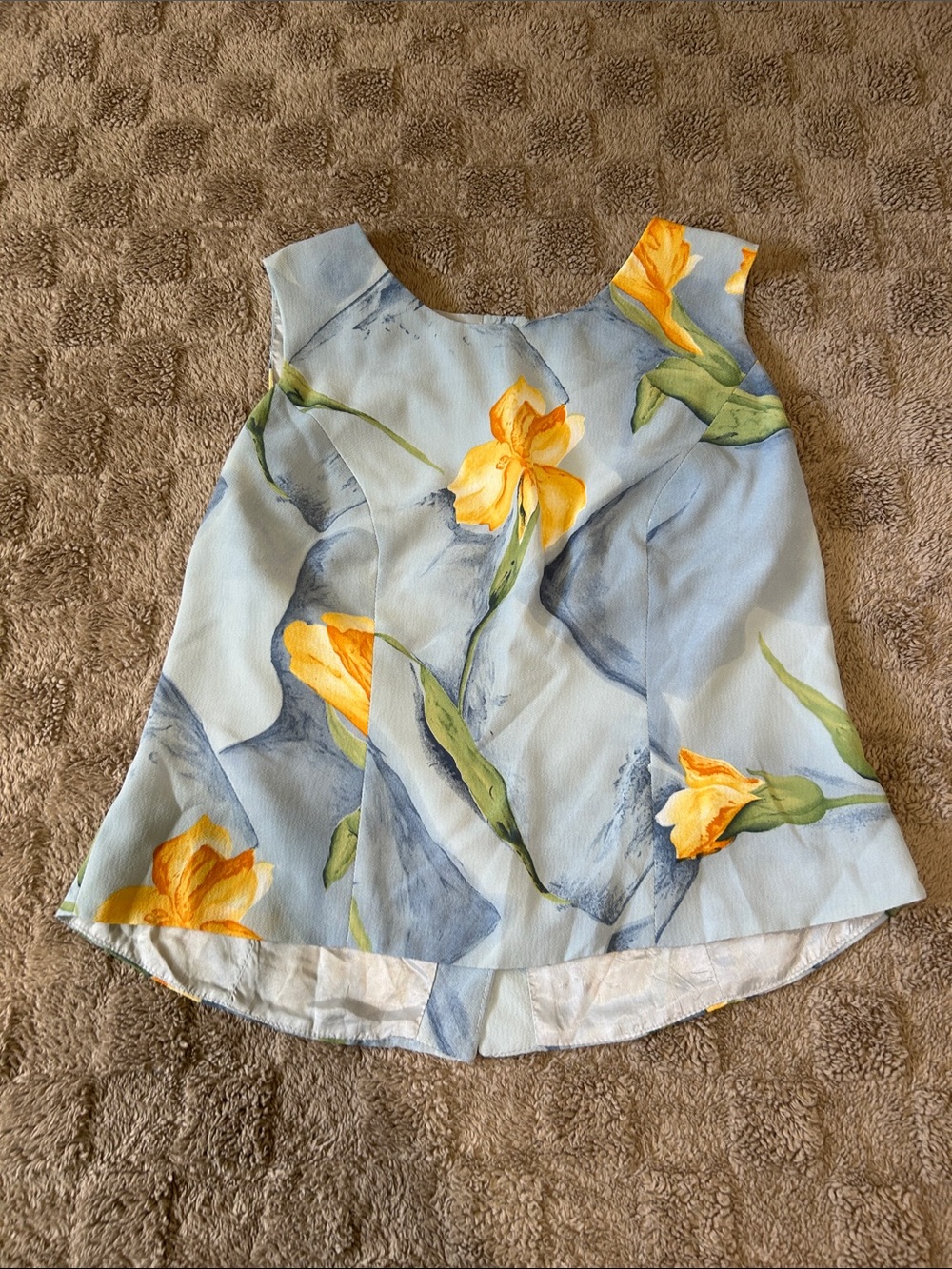 Vintage Jolibel Floral Sleeveless Blouse Top Made in Canada Size 14 Cottagecore